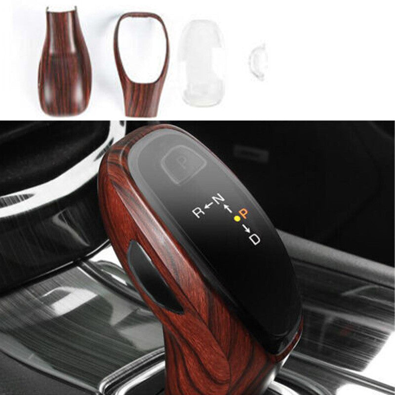 Red Wood Grain Gear Shift Knob Shifter Lever Trim for Cadillac XT5 2017-2019 4PC