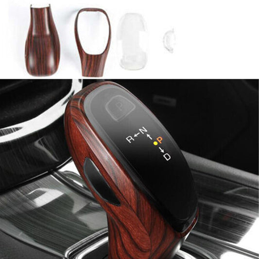 Red Wood Grain Gear Shift Knob Shifter Lever Trim for Cadillac XT5 2017-2019 4PC