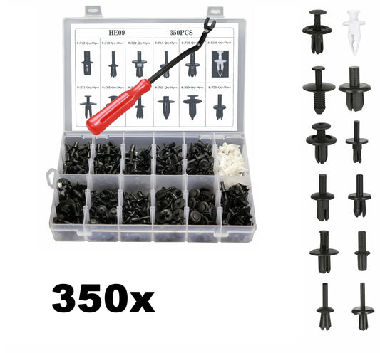 350x 12 Size Car Plastic Retainer Panel Bumper Fastener Moulding Clip Universal