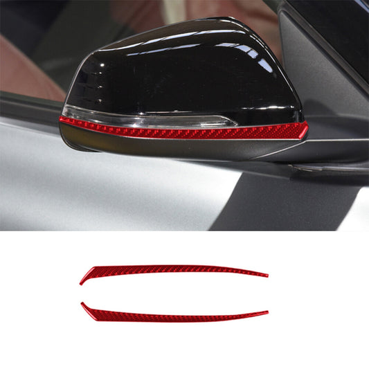 2Pcs Red Carbon Fiber Rearview Mirror Cover Trim for Toyota Supra A90 2019-2022