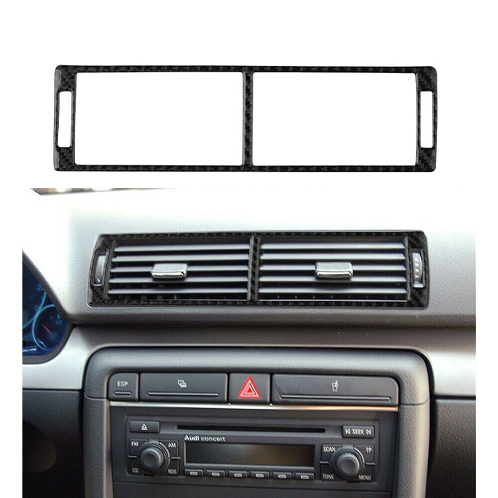 Carbon Fiber Central Control Air Outlet Panel Trim for Audi for A4 S4 2005-2008