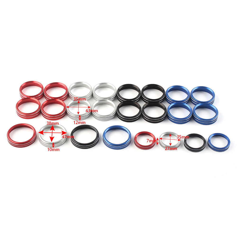 6Pcs Air Conditioner Switch CD Button Ring Knob Trim for Ford F150 XLT 2015-2020