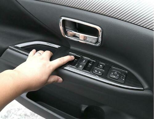 For 2013-2018 for Mitsubishi Outlander Carbon Fiber Window Switch Panel Cover Trim