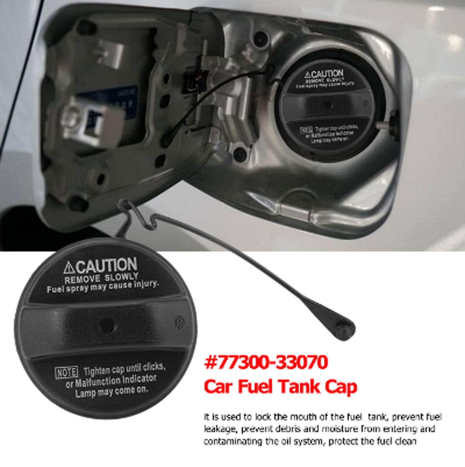 77300-33070 Fuel Tank Gas Cap - Replacement for Toyota for Camry , for Lexus Taco, and Macanese.