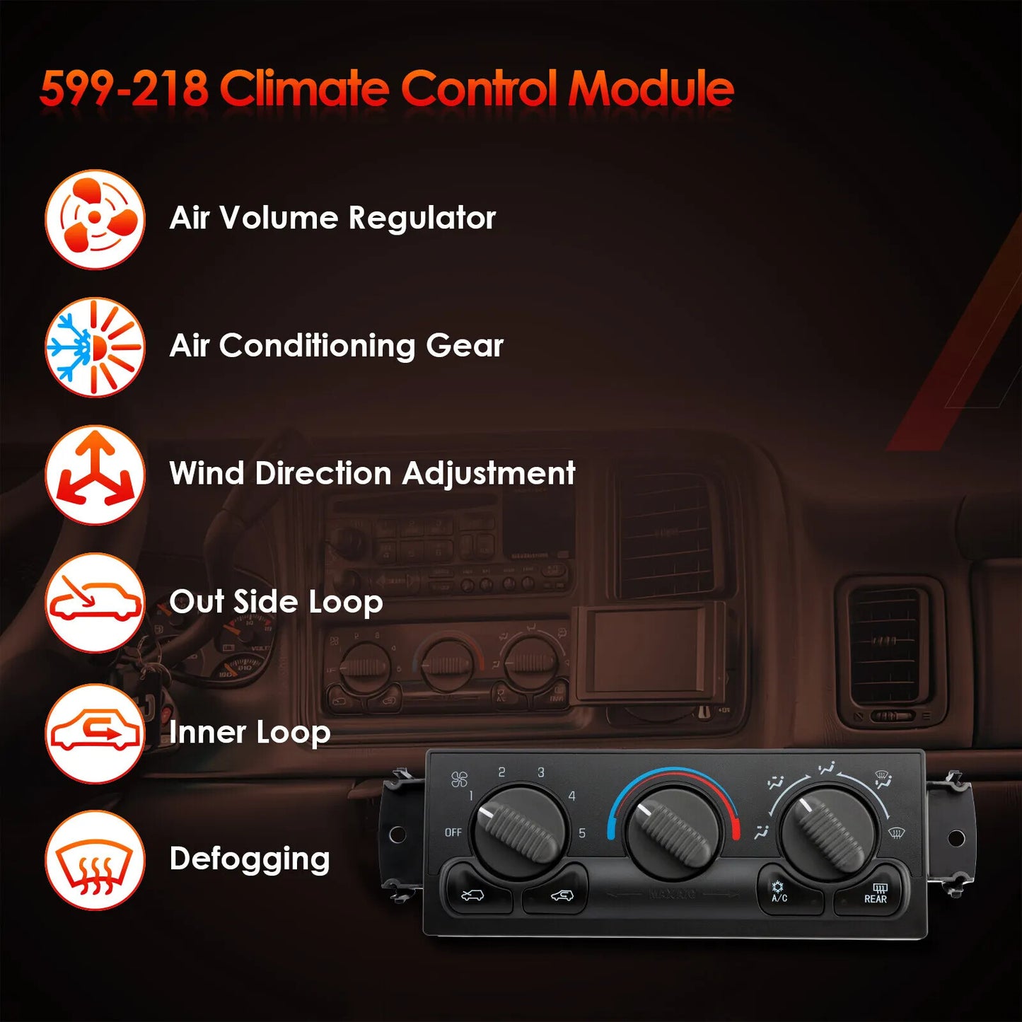 A/C Heater Climate Control Module Panel for GMC for Yukon XL 1500/2500 2000-2002