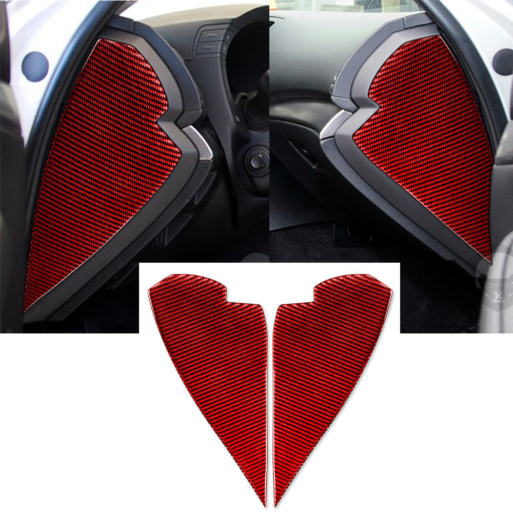 Red Carbon Fiber Door Buffer Cushion Mat Panel Trim for Infiniti G37 Sedan 10-13