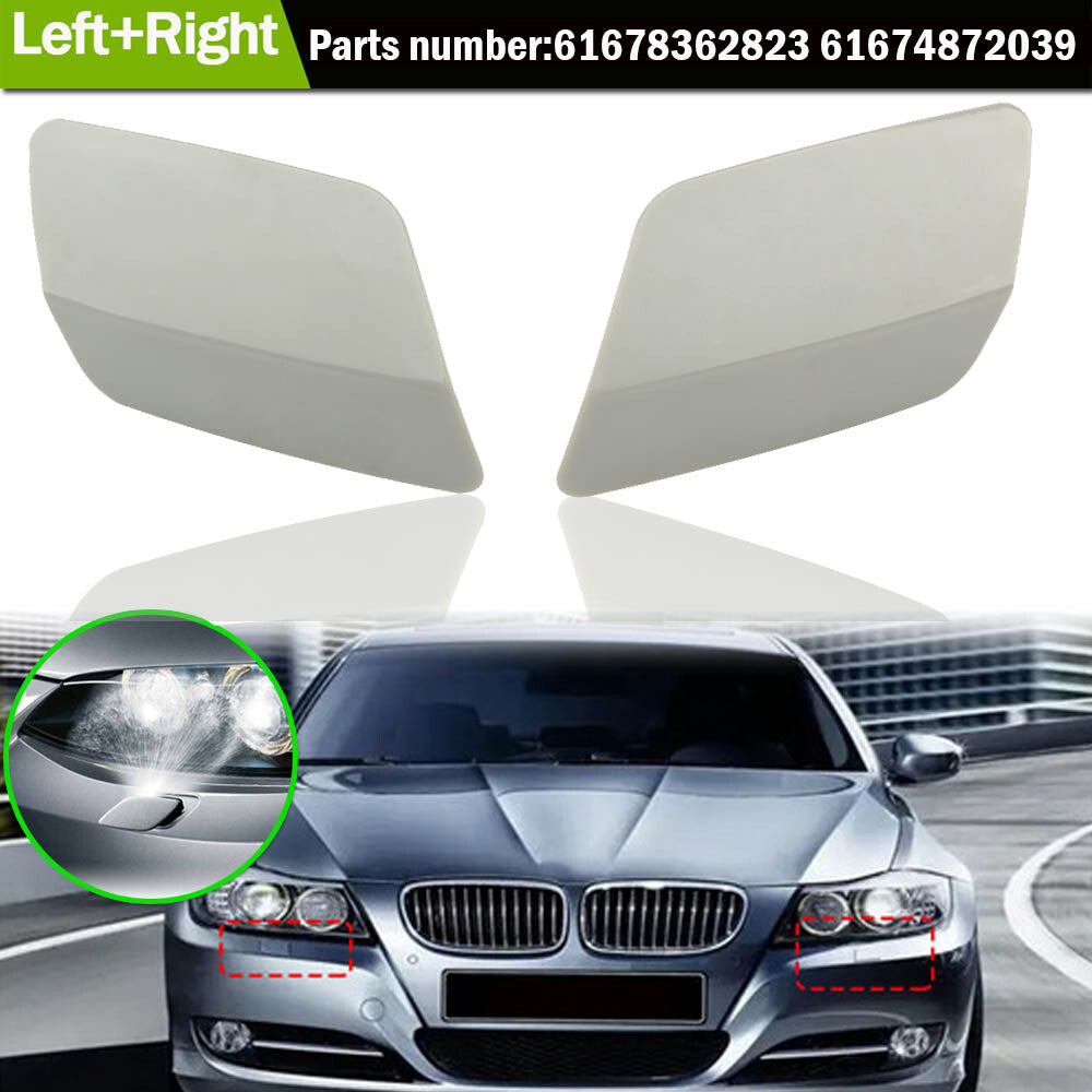 2x Front light Cover Lamp Washer Jet Spray Nozzle Cap for BMW E92 E93 LCI L+R