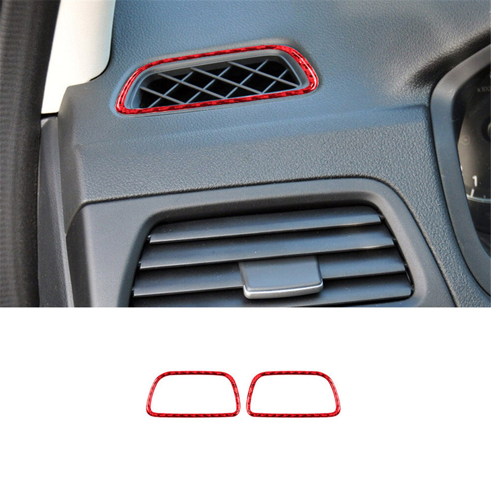 Red Carbon Fiber Interior Demister Vent Cover Trim for Honda CRV CR-V 2012-2016