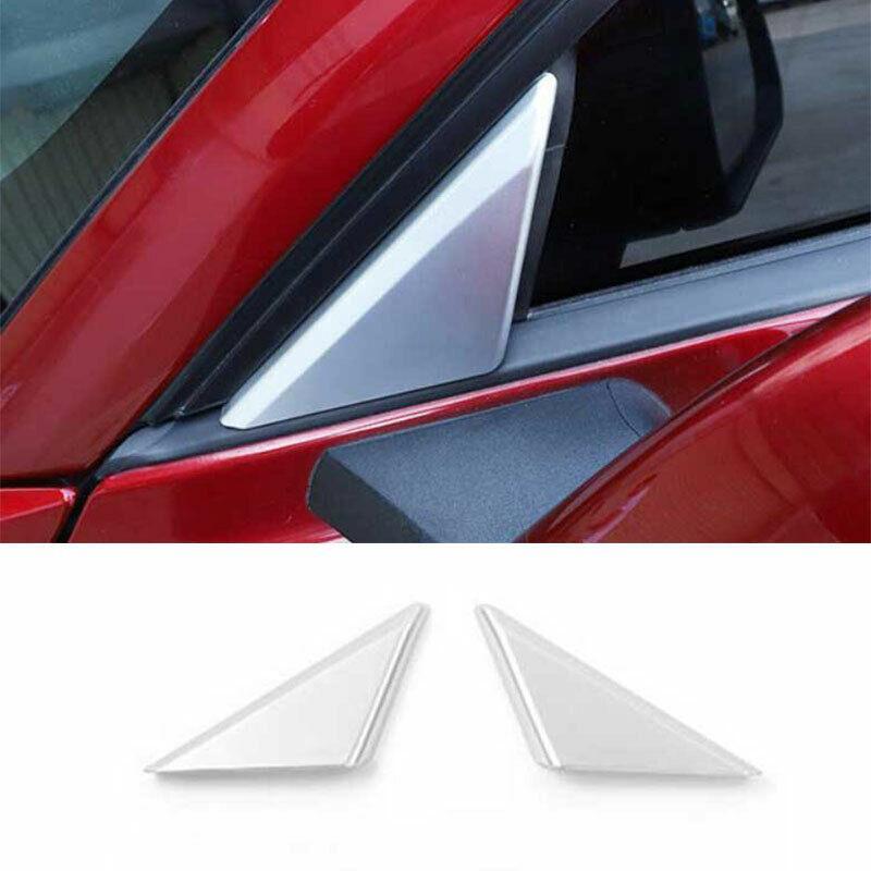 for Ford for Mustang 2015-2022 Paint Silver Front Triangle A Pillar Cover Trim 2PCS