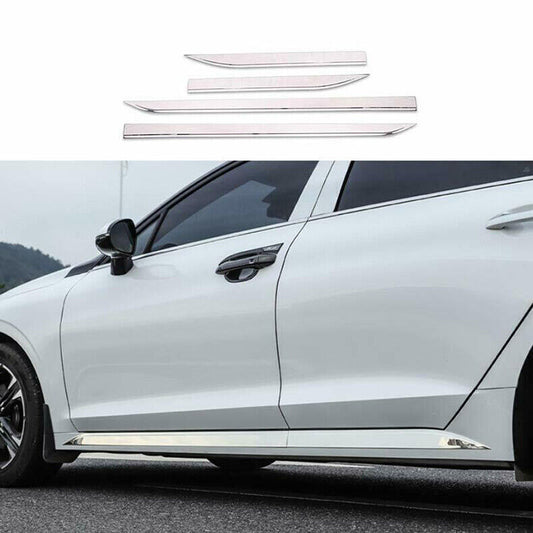 for Kia K5 2021-23 Chrome Steel Side Door Body Molding Skirt Guard Cover Trim 4x