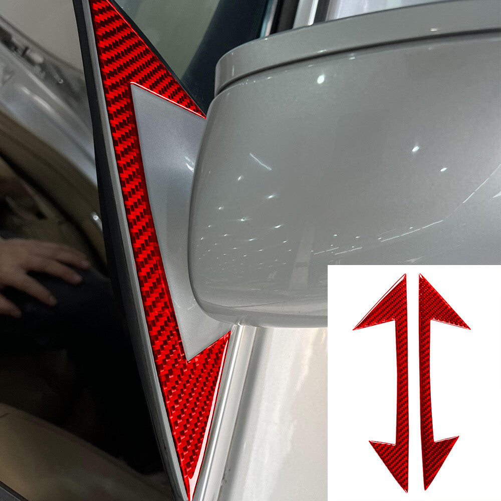 Red Carbon Fiber Rearview Mirror A-Pillar Trim for Benz CLS Class C219 2004-2009