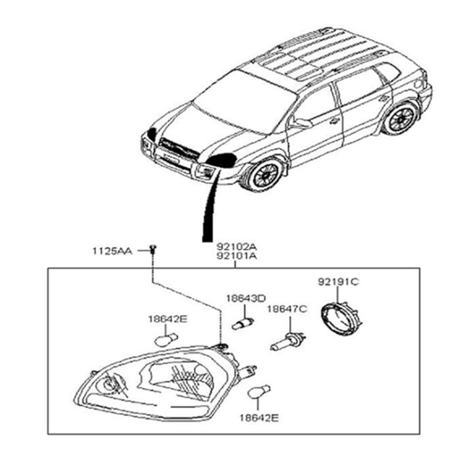 for Hyundai for Tucson 2005-2009 Head Light Lamp Cover Dust Cap 921912E000