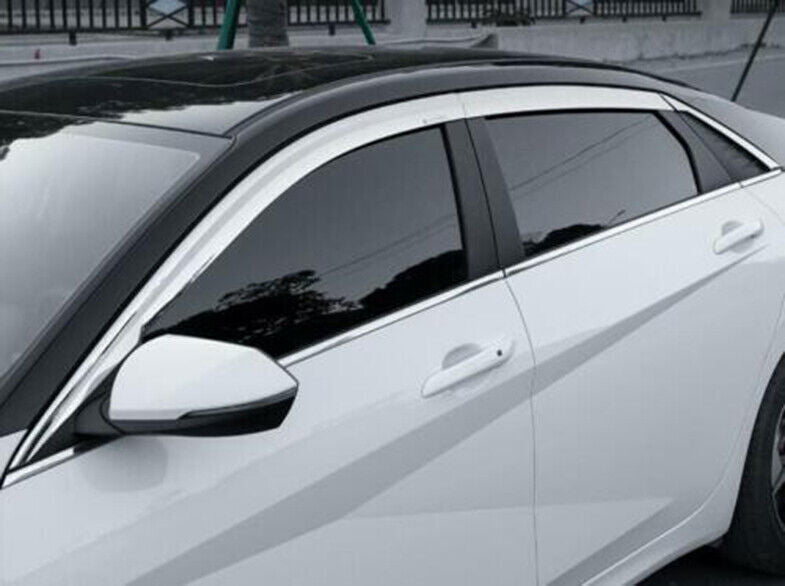 for Hyundai for Elantra 2021-2023 silver Window Visor Vent Sun Shade Rain Guard Trim