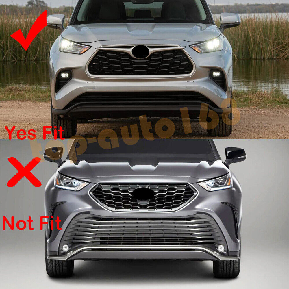 Carbon Fiber Style Front Bumper Bottom Moulding Trim for Toyota Highlander 20-24