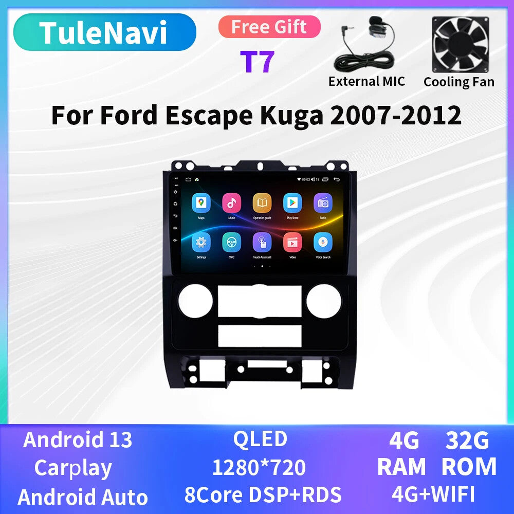 Android Auto CarPlay for Ford Escape 2007-12 Car Stereo Radio GPS Player Screen