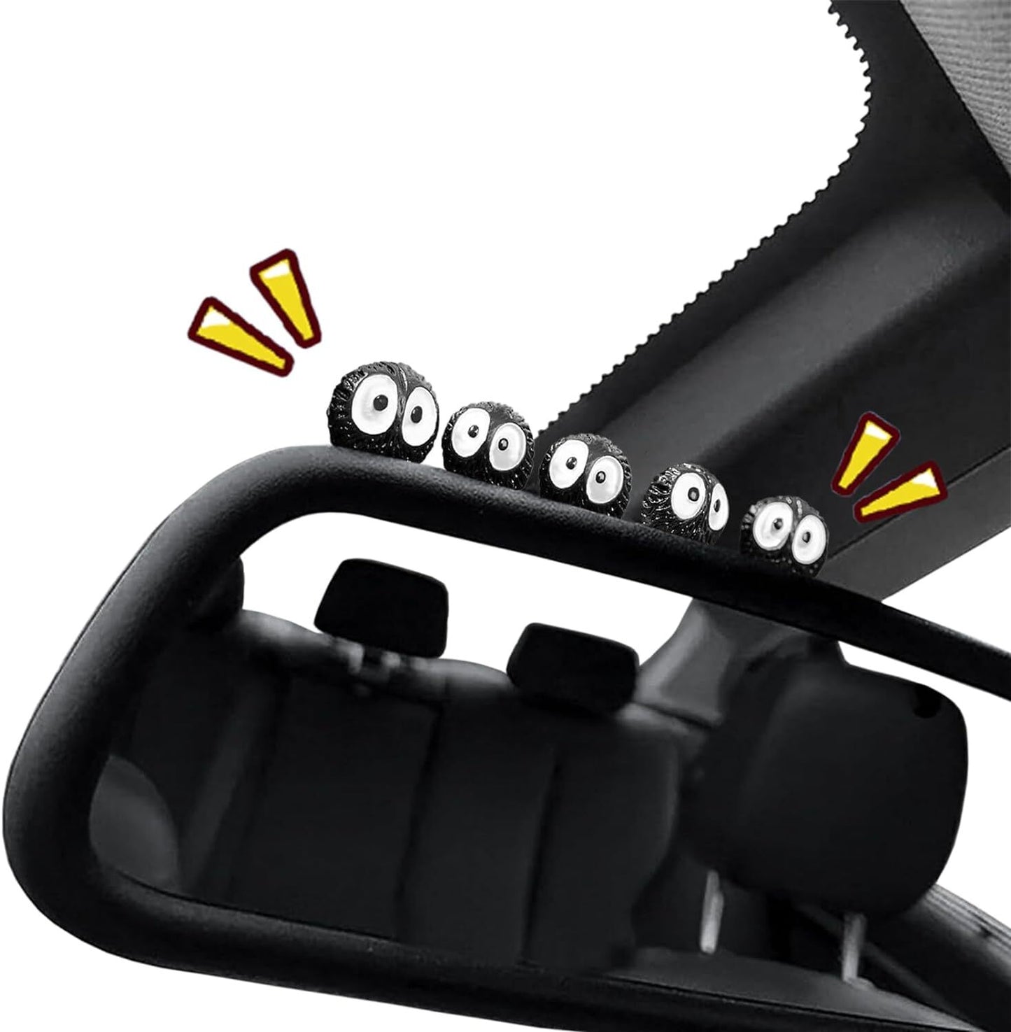 5Pcs Cute Soot Sprites Car Rearview Mirror Accessories Car Interior Decoration