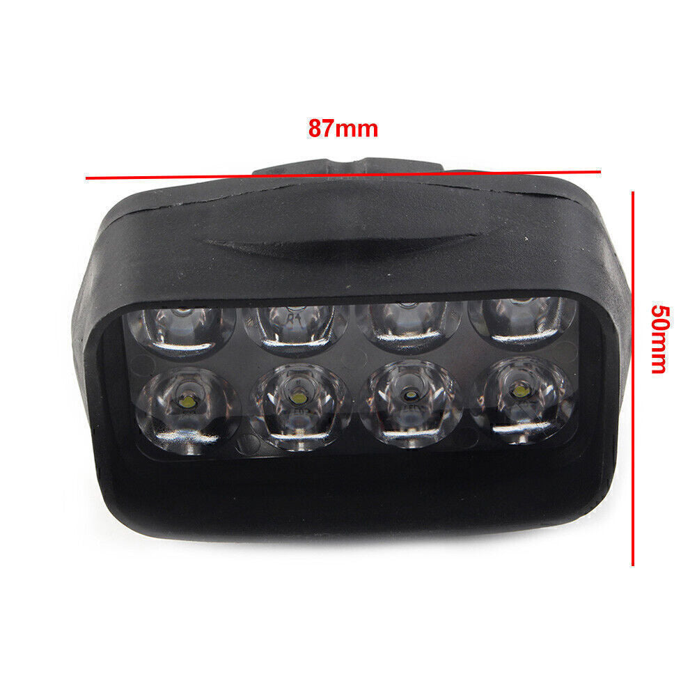 1x Motorcycle Headlight Spot Fog Light 8-LED Headlamp Black for Car UTV ATV