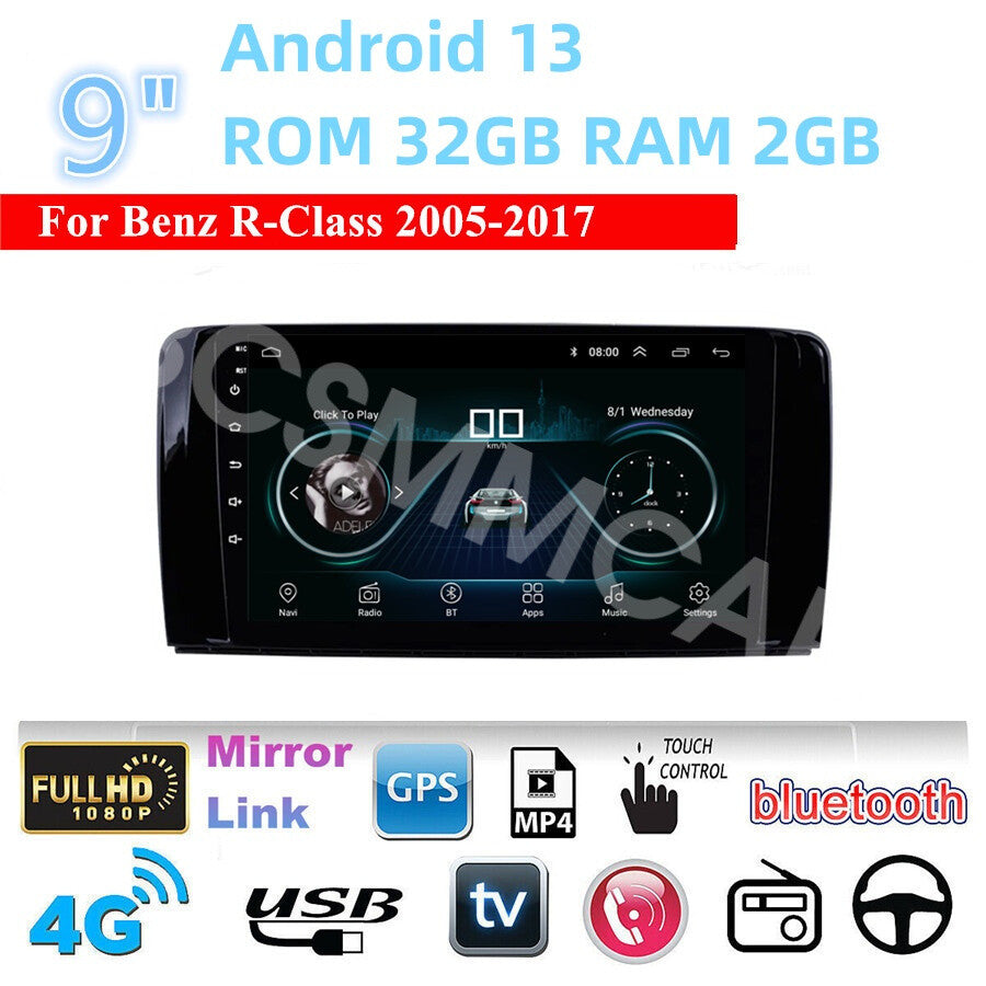 Car Stereo Radio BT GPS For Carplay Fit for Mercedes for Benz R-Class W251 2005-2017