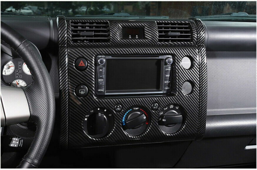 for Toyota FJ Cruiser 2007-2020 Carbon Fiber Console Navigation Side Strips Trim