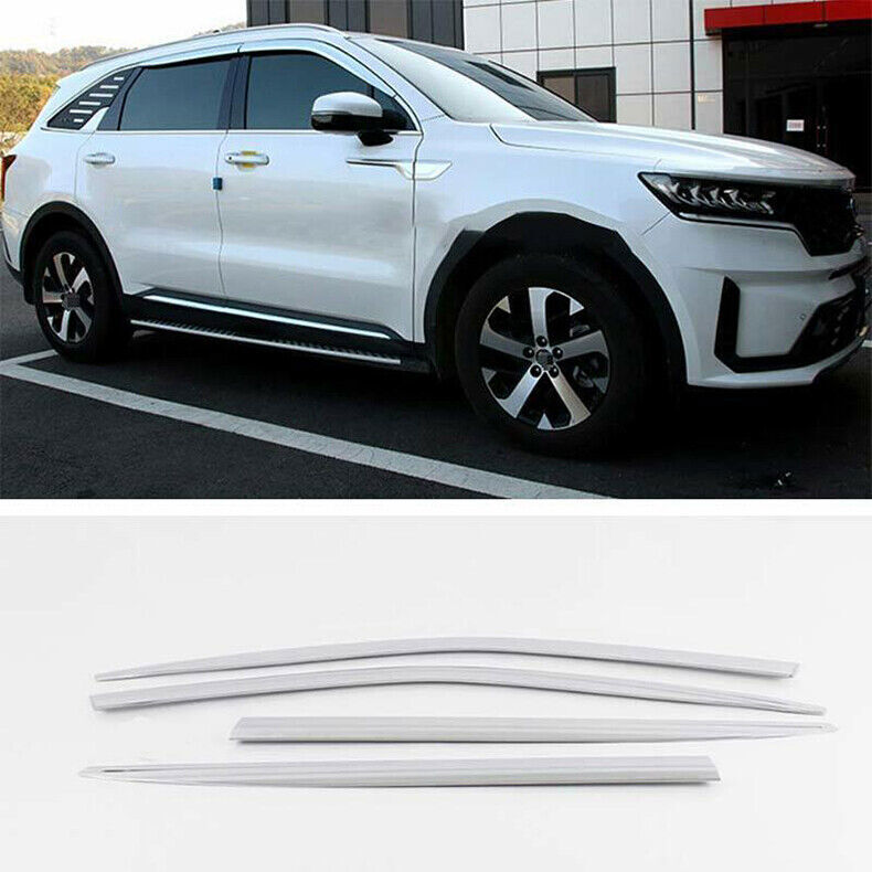 for Kia Sorento 2021-2023 Chrome Window Wind Visors Sun Rain Guard Vent Shield