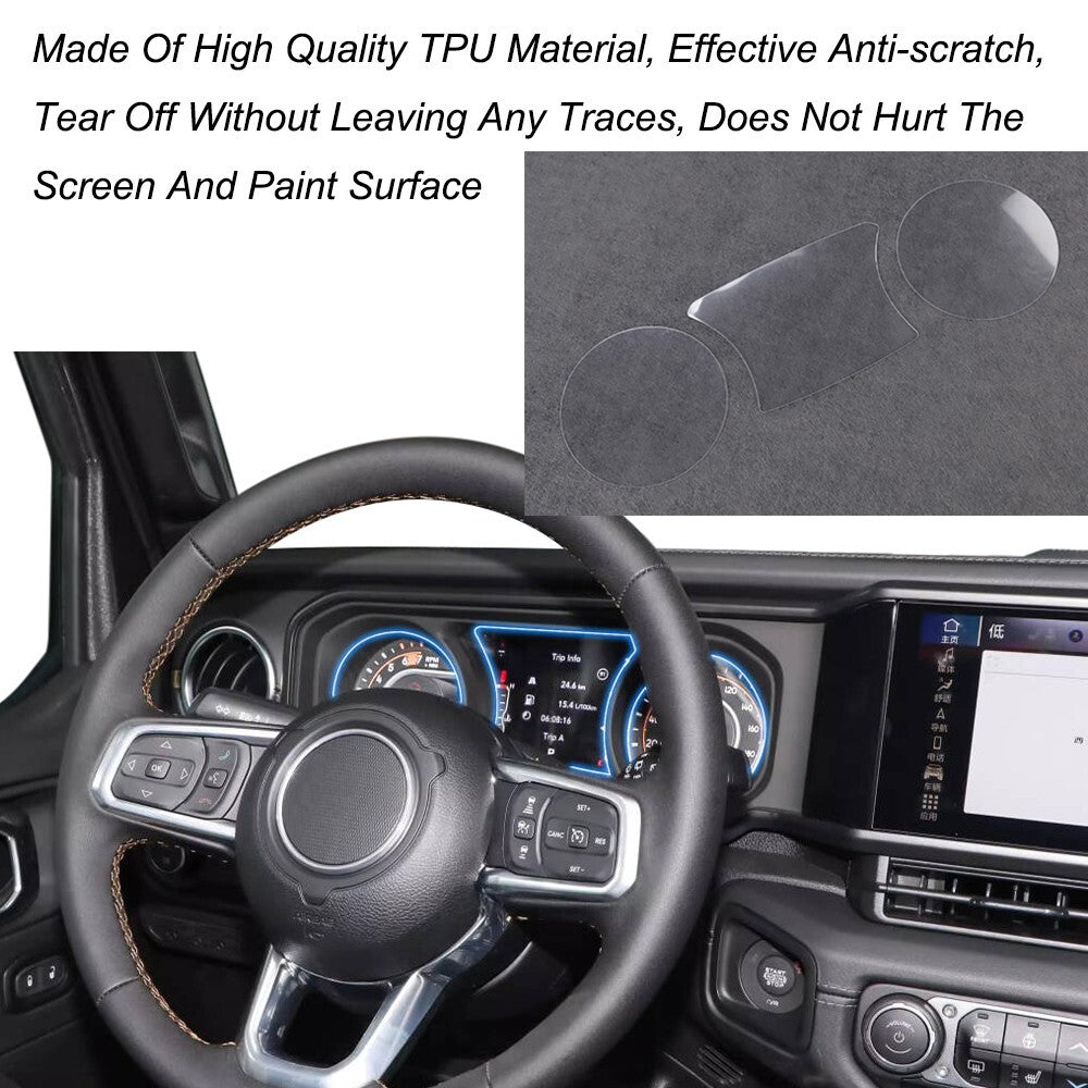 Car Dashboard Protective Film Screen Protector for Jeep for Wrangler JL 2024 2025+