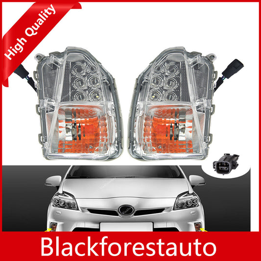 2x Fits 2012-2015 for Toyota Prius LHRH Turn Signal Fog Light Lamp Lens w/Bulb