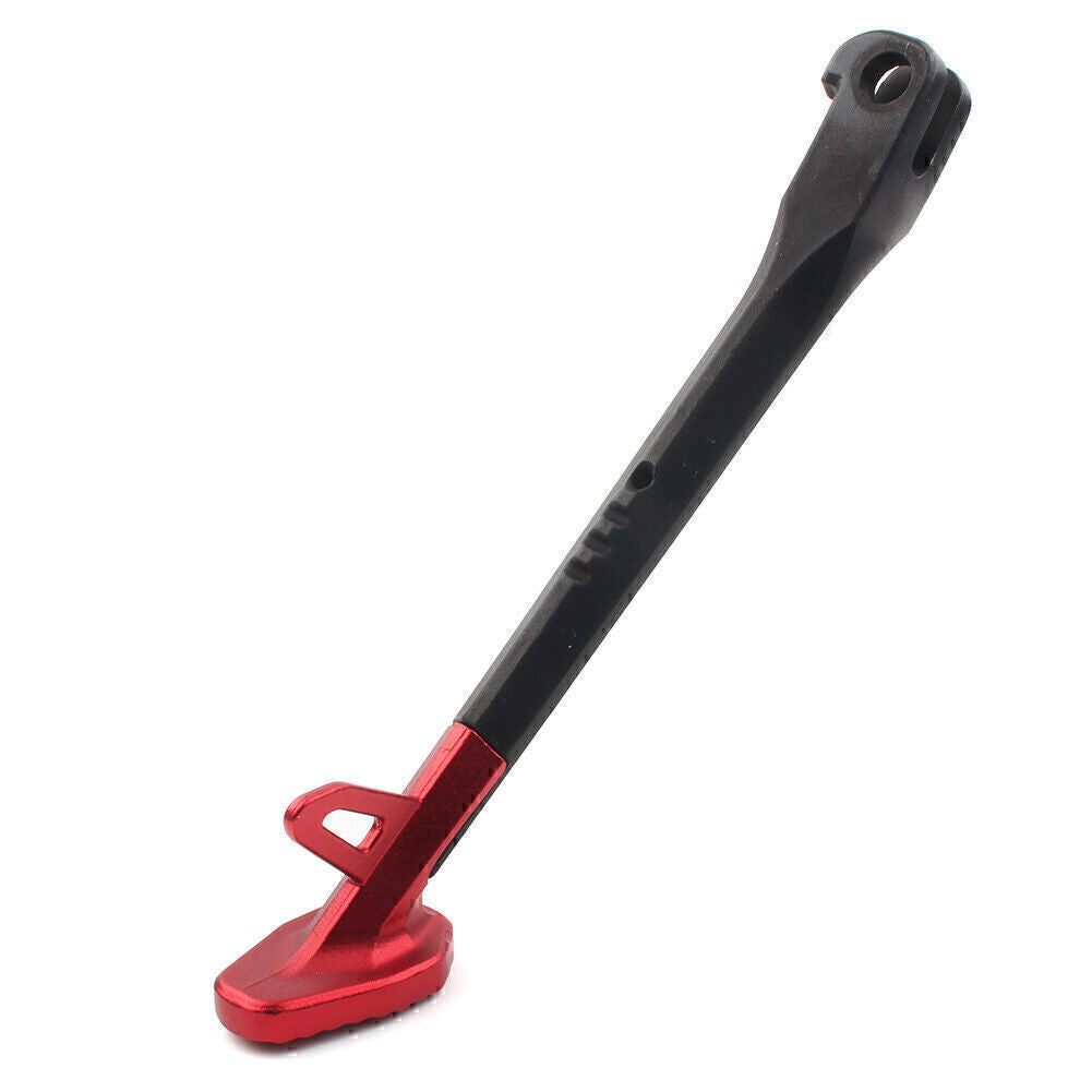 Motorcycle 250MM Single Side Stand Leg Kickstand Supporter Black+Red CNC Alloy