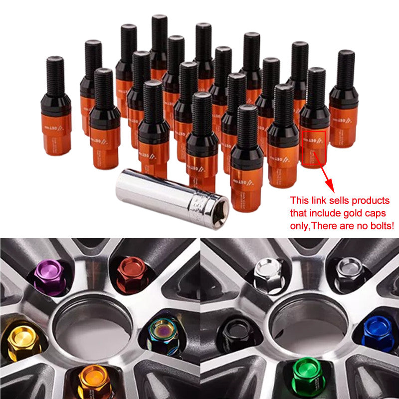 20-Piece Orange Wheel Lug Bolt Set Replacement Caps 28mm Suitable for Most Aftermarket Use
