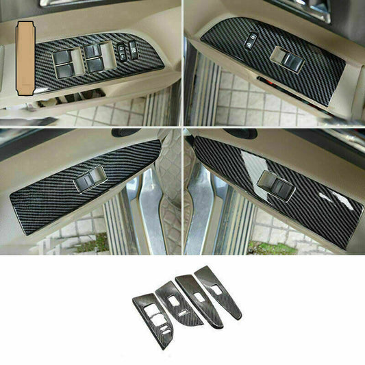 for Toyota Highlander 2008-2013 Carbon ABS Window Lift Switch Panel Cover Trim