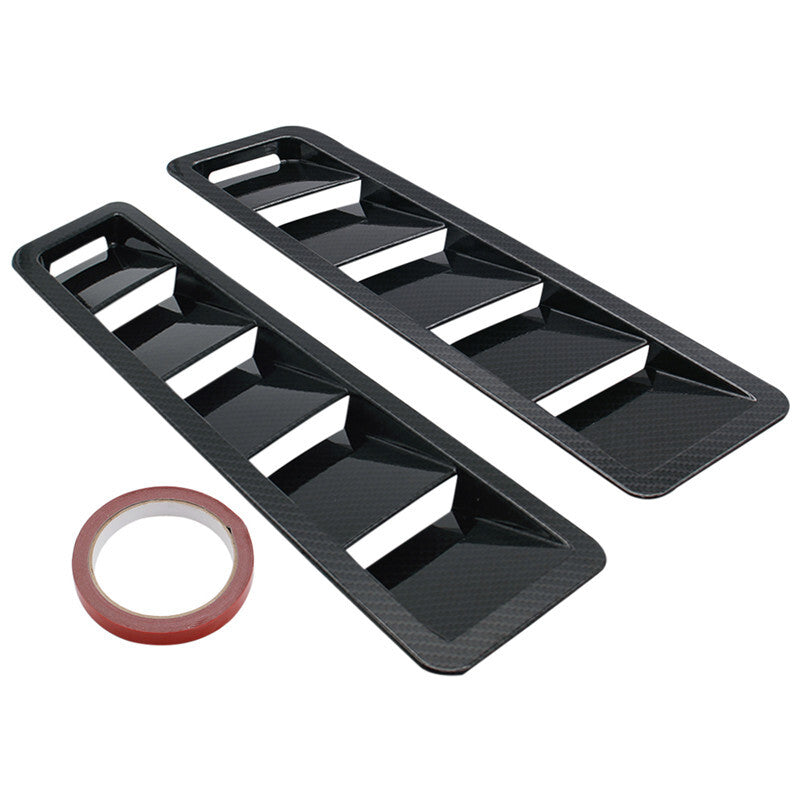 1 Pair Carbon Fiber ABS Car Air Flow Intake Scoop Bonnet Trim Hood Vent Cover