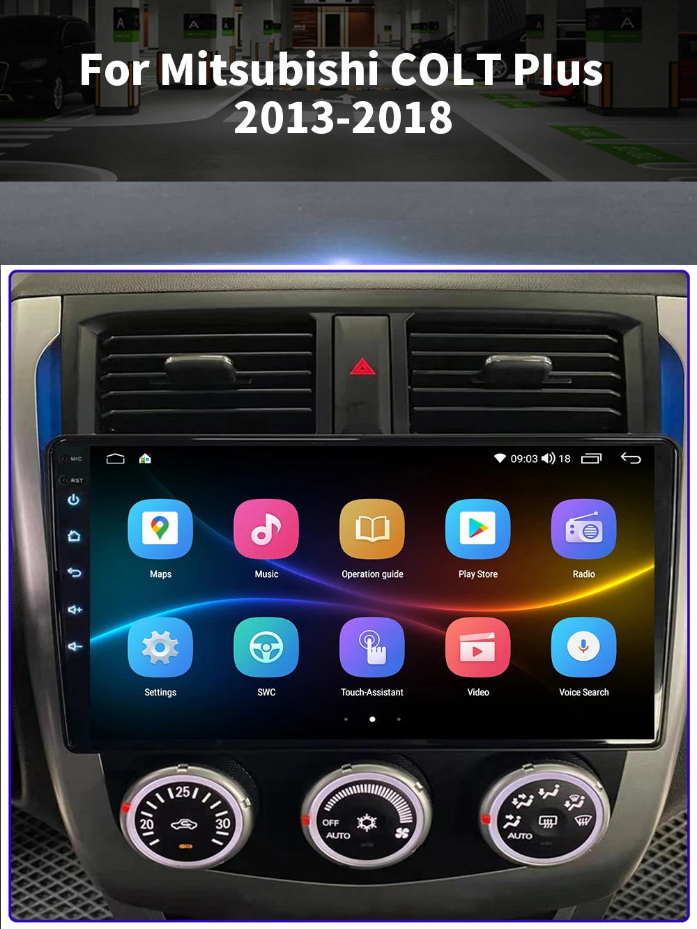 for Mitsubishi Colt 2013-2018 Android Auto CarPlay Car Stereo Radio GPS Screen