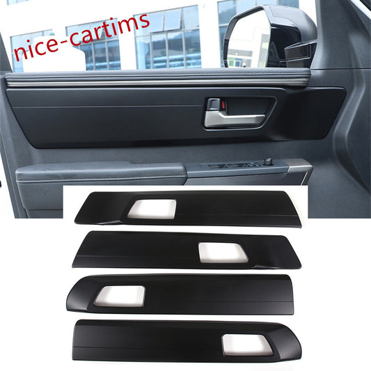 Matte Black ABS Interior Door Handle Panel Decor Cover For Toyot@ Tundr@ 2022-24