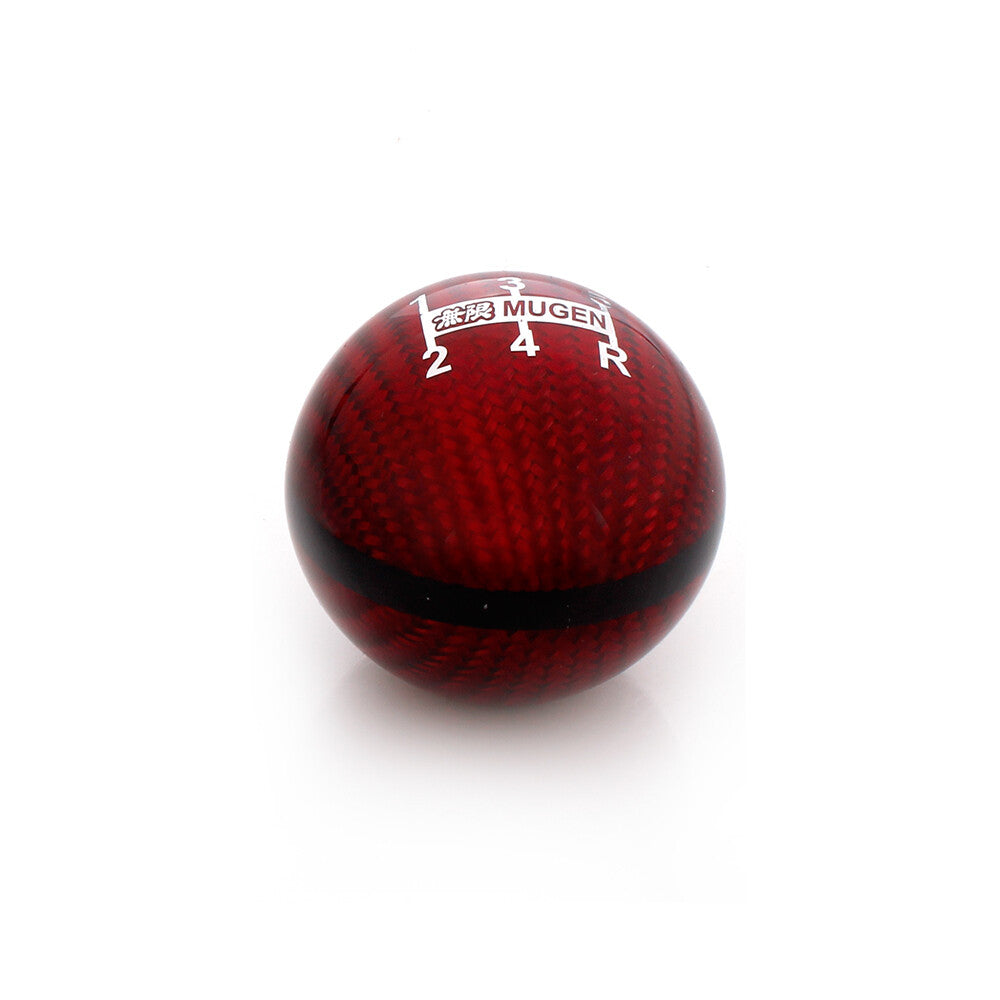 Shift Knob Mugen 5/6 Speed Red Carbon Fiber Red Shifter for Universal Car