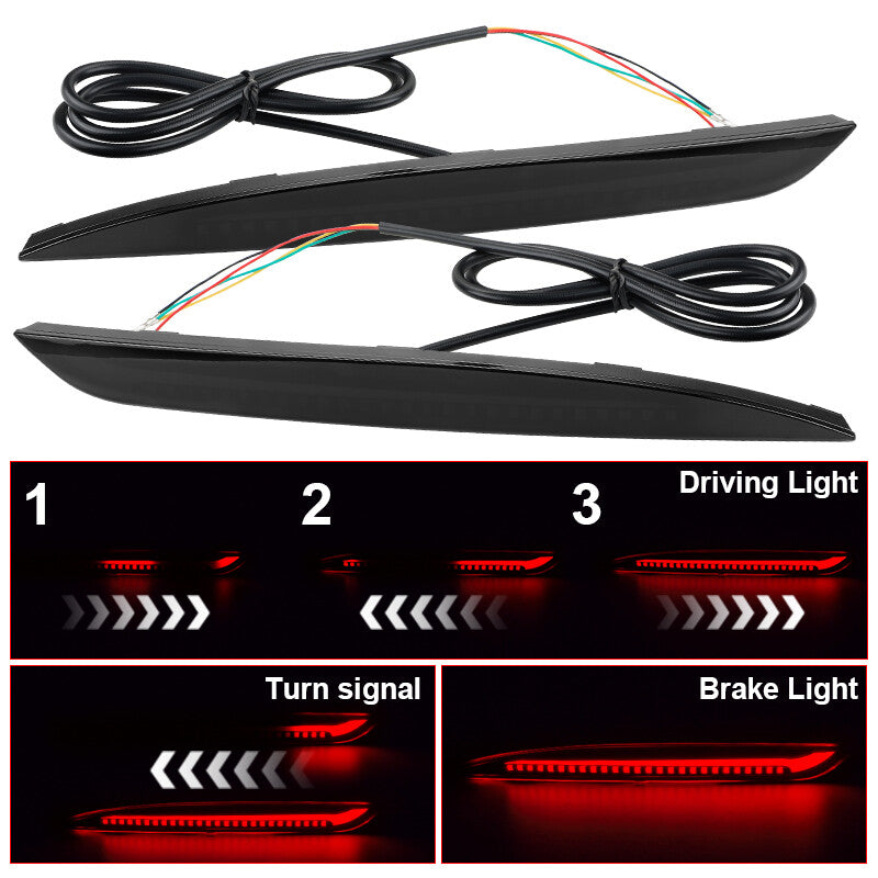 Smoked Lens LED Bumper Reflector Lights Tail/Brake/Turn Signal for Tesla for Model Y