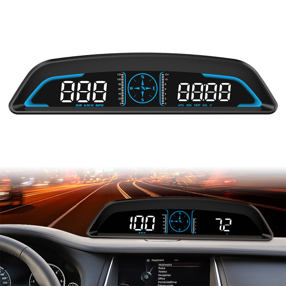 Car GPS HUD Speedometer Heads Up Display Compass Overspeed Alert All Vehicles