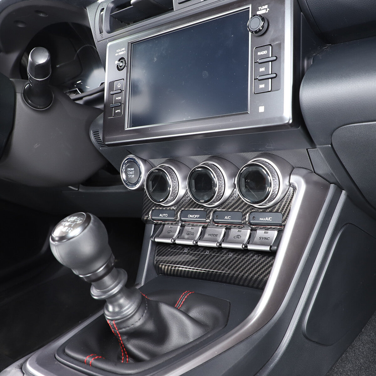 Matte black ABS center console vent cover trim for Corvette C7 US