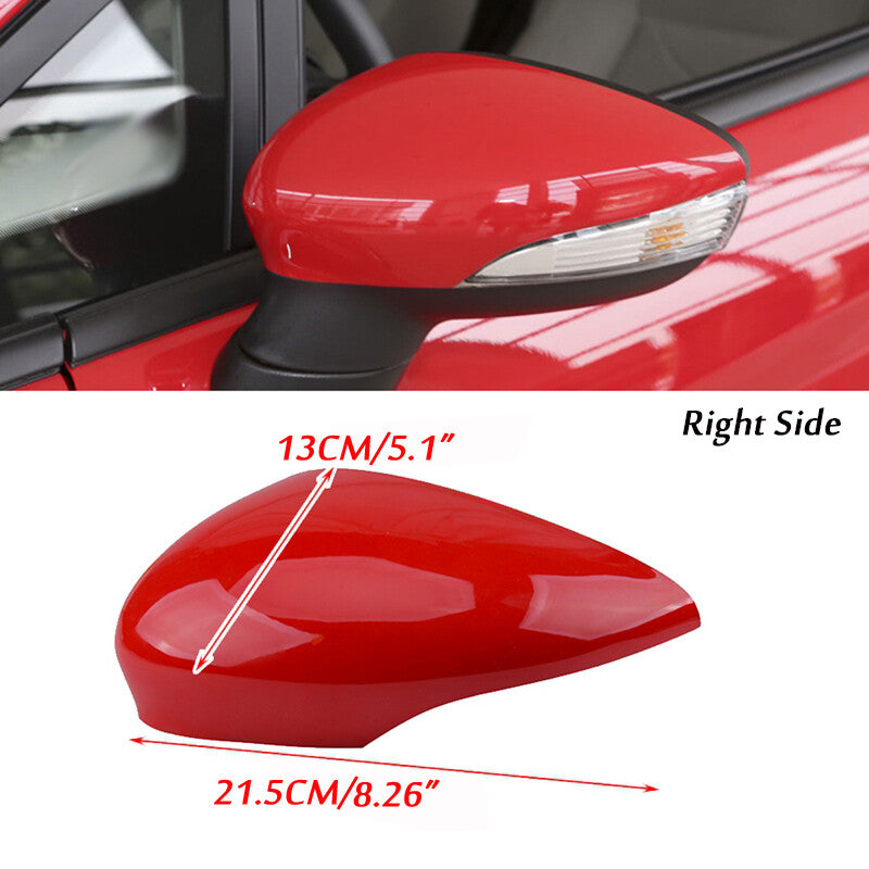 Right Rearview Mirror Cover Wing Door Cap for Ford Fiesta MK7 2008-2017 Red