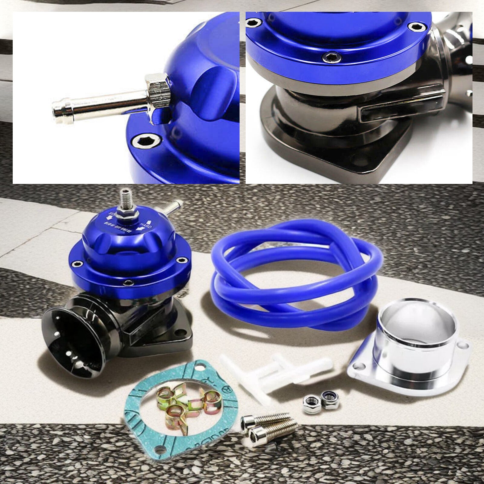 NEW Blue Universal Car Turbo Blow Off Valve Aluminum Alloy Pressure Relief Valy3
