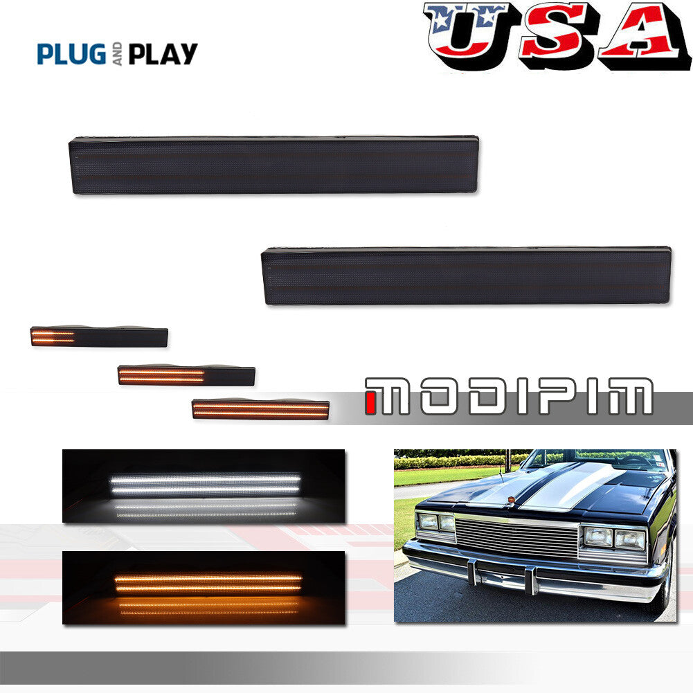 Black switch LED DRL turn signal light applicable to 82-87 El Camino Malibu Caballero