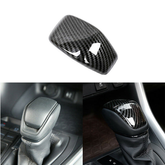 Carbon Fiber Gear Shift Knob Cover Trim Accessory for Toyota RAV4 XA50 2019-2021