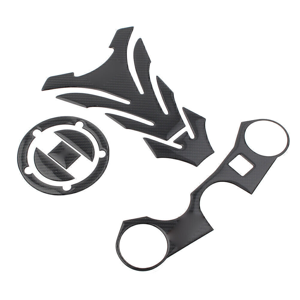 For GSXR 1000 750 600 Protector 3D Decal Gas Tank Pad Stickers Real Carbon Fiber
