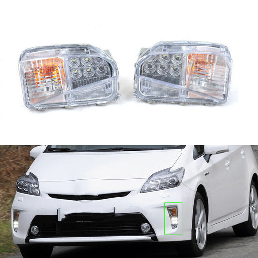 Front Fog Lights Daytime Running Lights Pair for Toyota Prius ZVW30 2012-2015