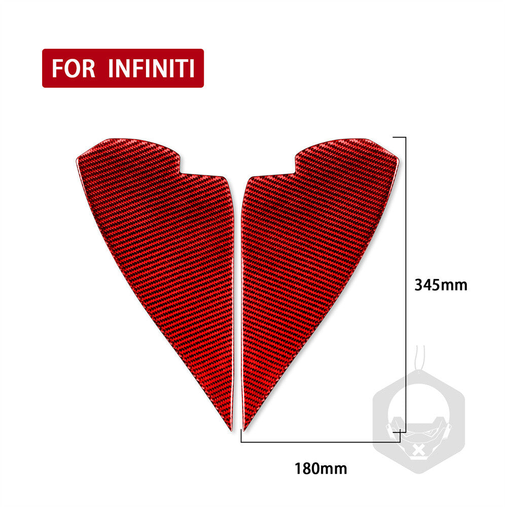 Red Carbon Fiber Door Buffer Cushion Mat Panel Trim for Infiniti G37 Sedan 10-13