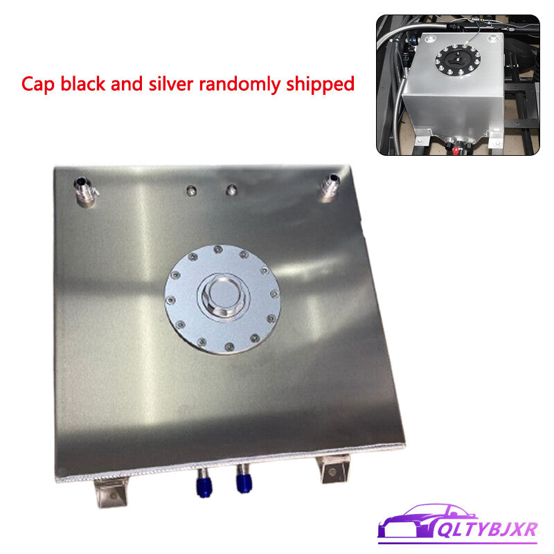 5-Gallon Polish Aluminum Cap Racing Drift Street Fuel Cell Gas Tank Silver