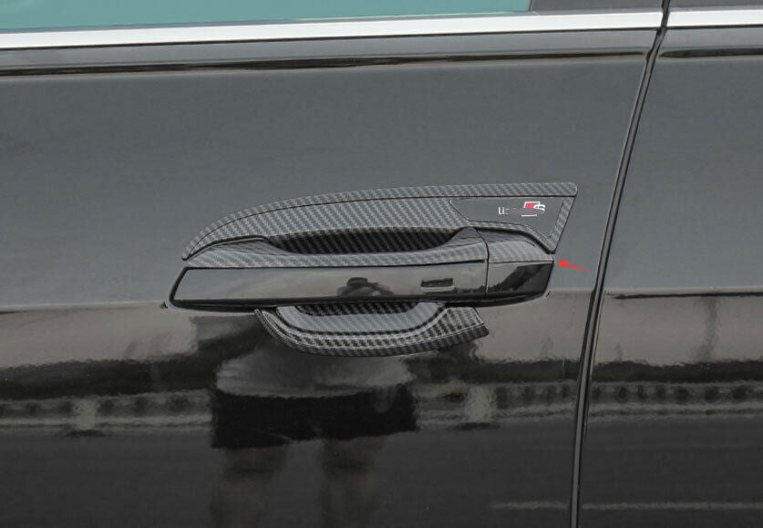 for Audi A6 2019-24 ABS Carbon Fiber Exterior Outside Door Handle Cover Trim 8P