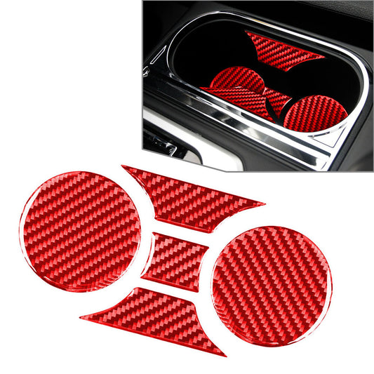 Carbon Fiber Central Control Cup Holder Panel Cover Trim for Toyota Tundra 14-21