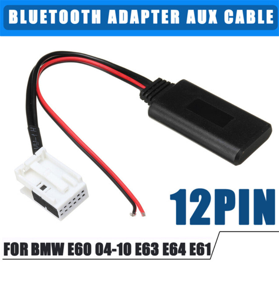 12Pin 12V Bluetooth 4.0 Audio Adapter Aux Cable for BMW E60 04-10 E63 E64 E61