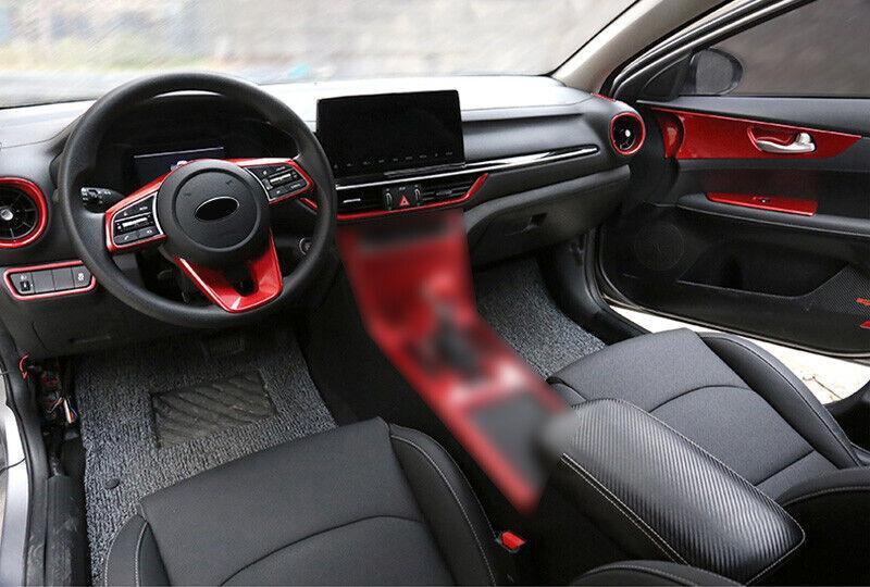 for Kia K3 Forte 2019-2023 Glossy Red Headlight Switch Control Button Frame 1pcs