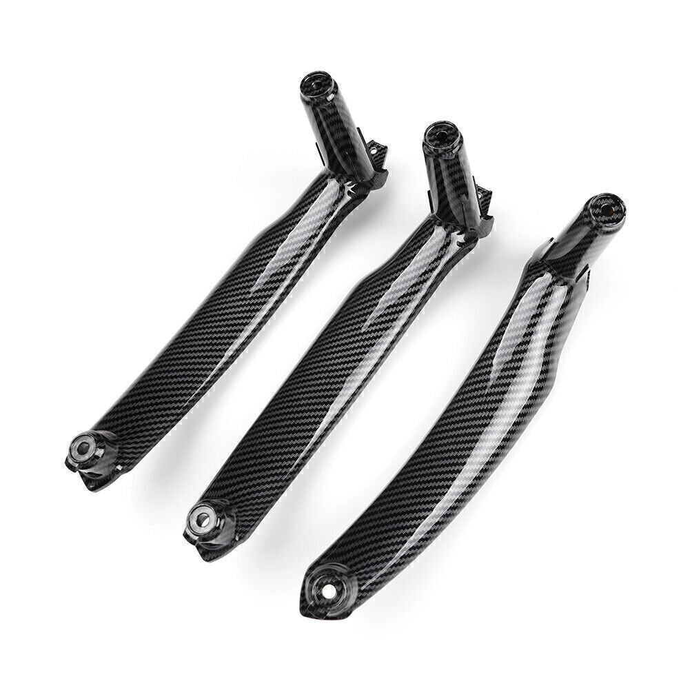 3X Carbon Fiber Car Interior Door Pull Handle Trim Fit for BMW X5 X6 E70 E71 SAV LHD