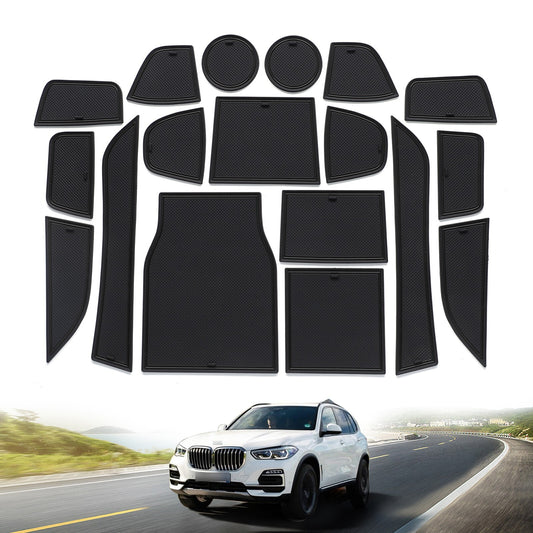 Anti-Slip Gate Slot Cup Mat for BMW X5 2019-2022 Car Pad Accessorie BLACK